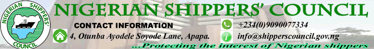 This image has an empty alt attribute; its file name is Nigerian-shippers-council-logo.gif
